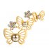 SB138 - Matted Butterfly Corsage Diamond Pearl Brooch